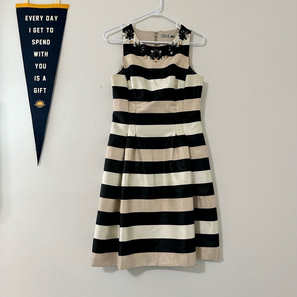 Eliza J Striped Cocktail Dress